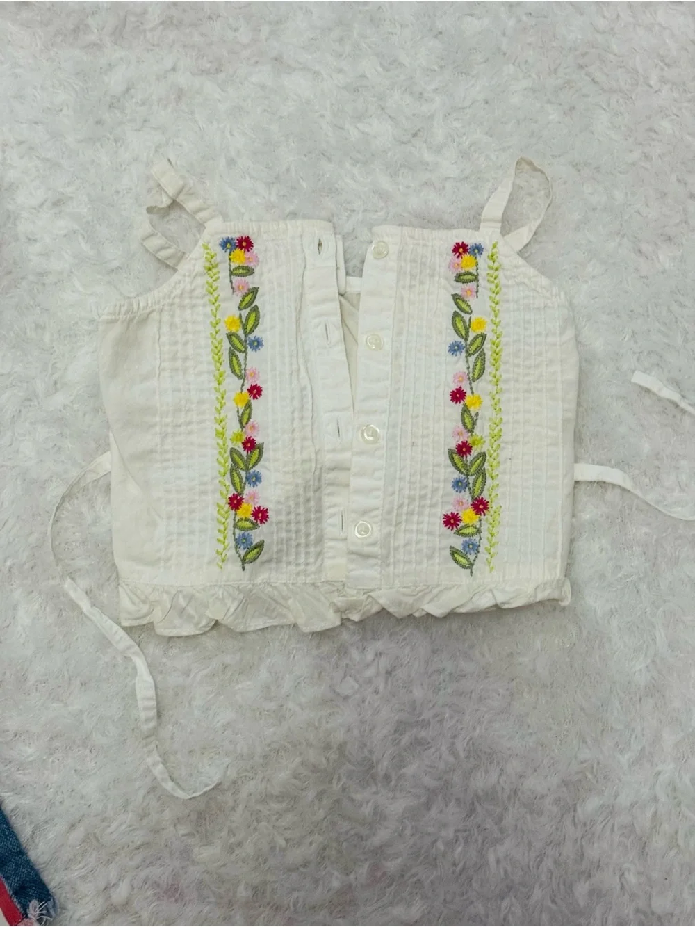 GAP White Baby Cotton Top with Gold Logo Tag